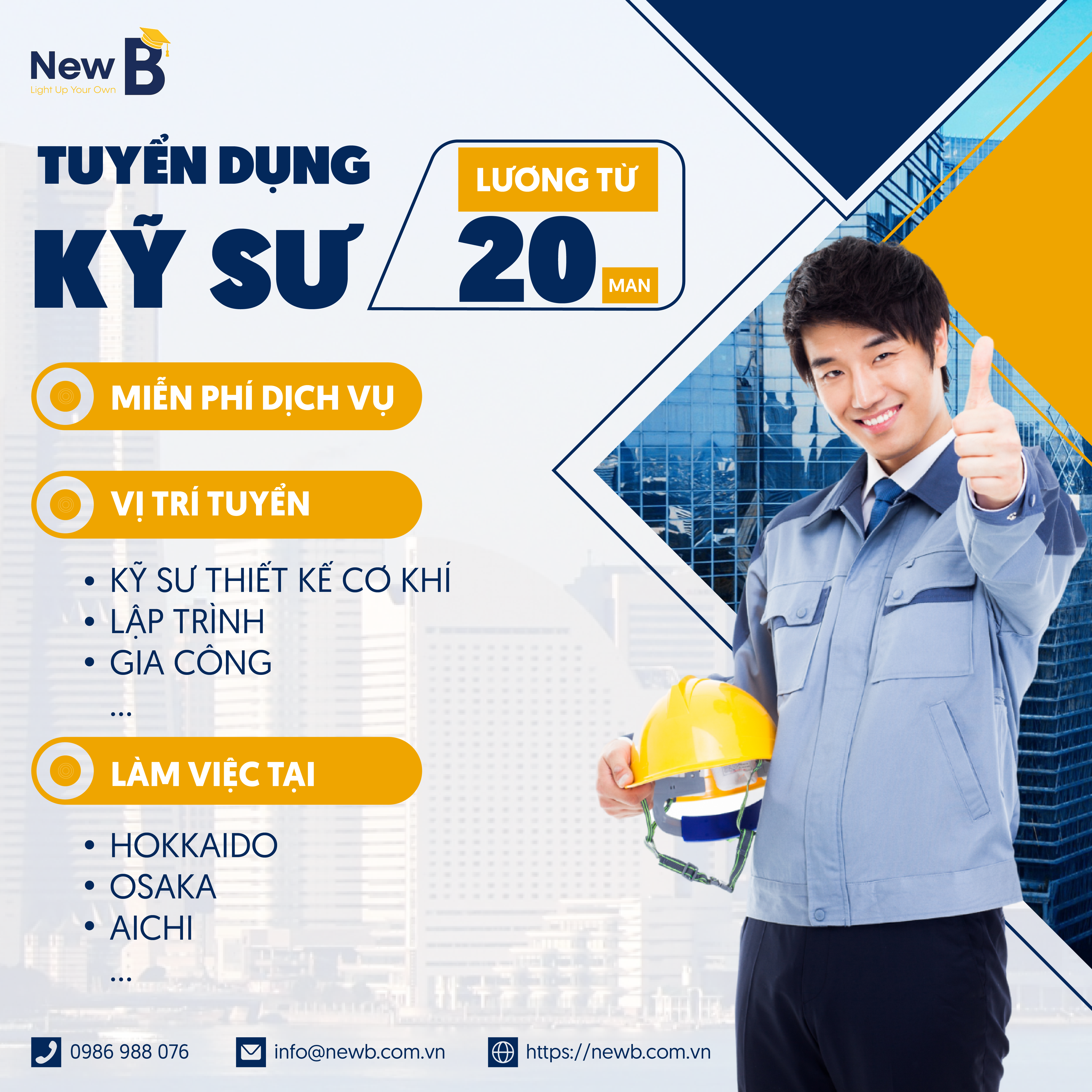 New B hỗ trợ miễn phí từ A - Z để các bạn có thể thành công nhận offer KTV Nhật Bản